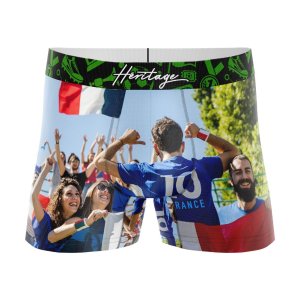 HERITAGE Boy Microfiber Boxer SUPPORTERS FRANCE FOOTBALL Blue MADE IN FRANCE