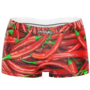 HERITAGE Women Microfiber Boxer PIMENTS Red MADE IN FRANCE